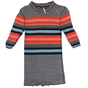 Free People Stripped Mock Neck Top